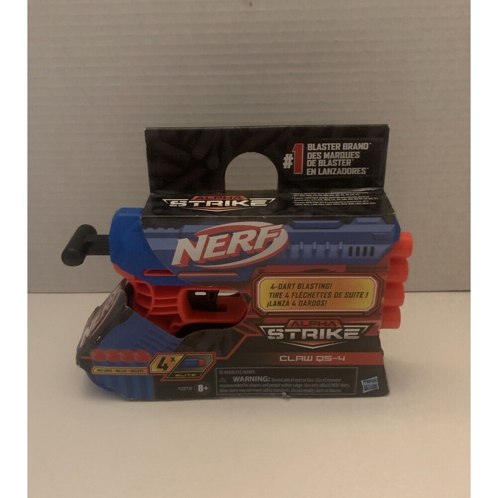 Nerf Alpha Strike Claw QS-4 Gun & 4 Blasting Darts Hasbro Toy #1 Blaster